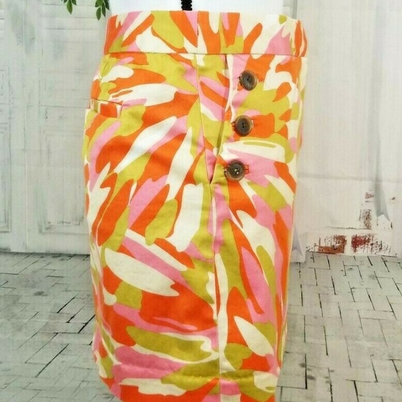 J. Crew women's size 6 orange camo mini skirt sz 6 - Picture 4 of 8